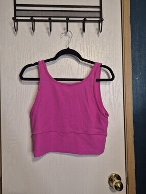 Lululemon Power Pivot Tank Ribbed Cropped Sonic Pink Neon